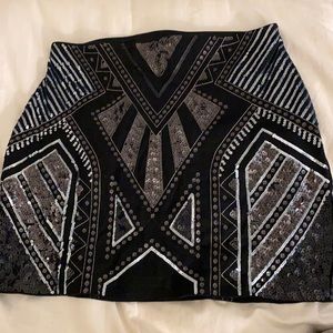 Express Sequin Mini Skirt